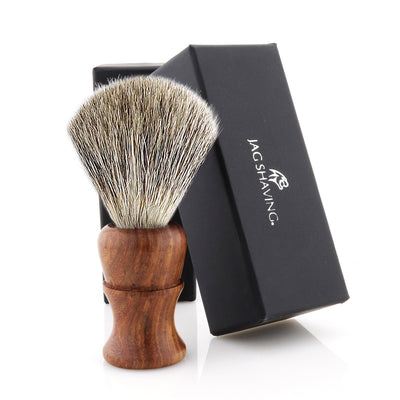 Super Badger Hair Shaving Brush - Wood Handle - JAG SHAVING