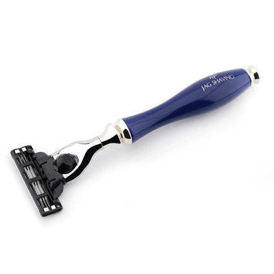 3 Edge Shaving Razor With Blue Resin Handle , Get Your Perfect Shave - JAG SHAVING
