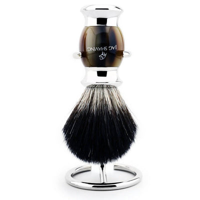 Black Badger Hair Shaving Brush With Resin Handle In Brownish Color - JAG SHAVING