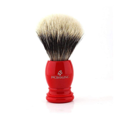 Classics Silvertip Badger Shaving Brush - Red Resin Handle - JAG SHAVING