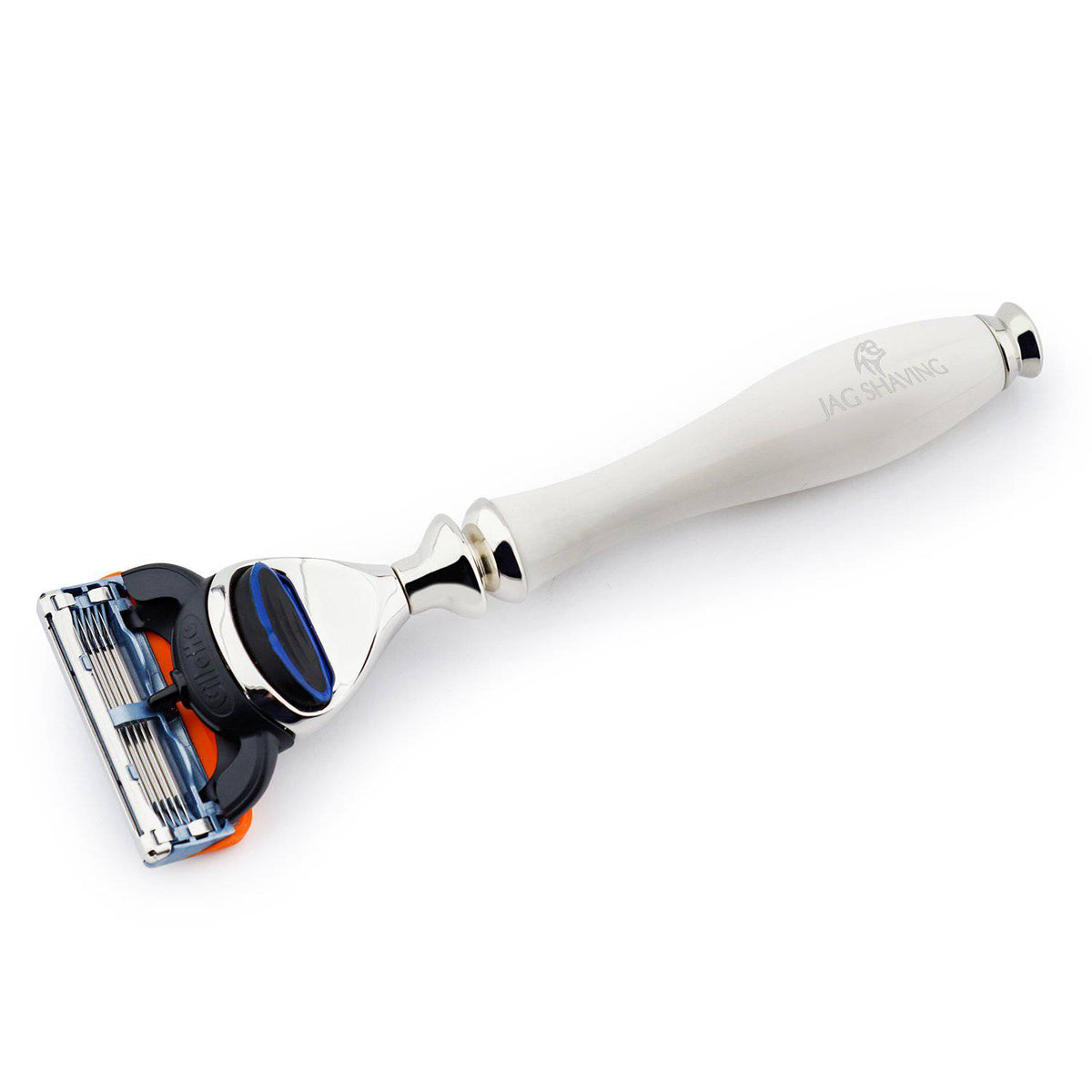 Resin Razor jag-shaving-classy-white-resin-handle-5-edge-razor-for-perfect-clean ...