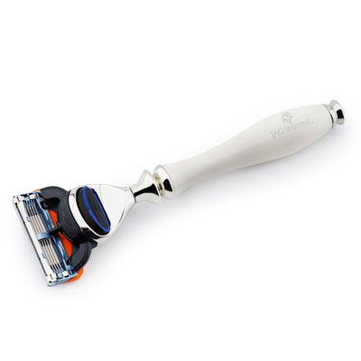 Fusion Compatible Shaving Razor - White Resin Handle