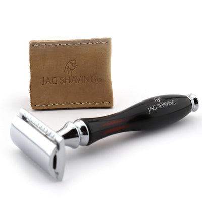 JAG's Double Edge Safety Razor - Leather Pouch 