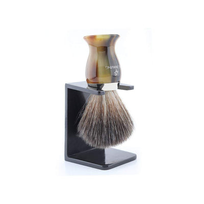 Horn Replica Handle Shaving Brush with Brush Stand/Holder - JAG SHAVING