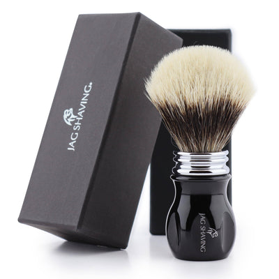 JAG's Silvertip Badger Shaving Brush - Premium Black - JAG SHAVING