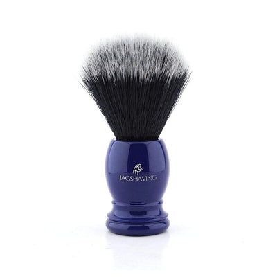 JAG's Synthetic Black Shaving Brush - Blue Resin Handle - JAG SHAVING