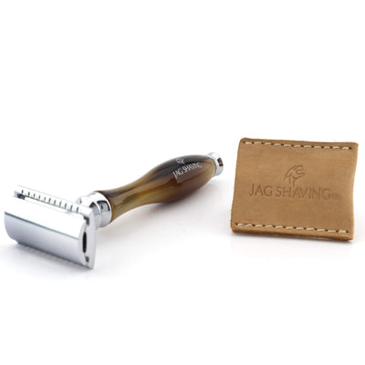 Classic Safety Razor with Leather Pouch