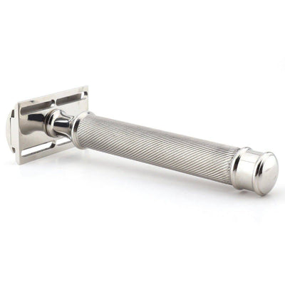 Men Classic DE Safety Razor With Long Heavy Steel Handle - JAG SHAVING