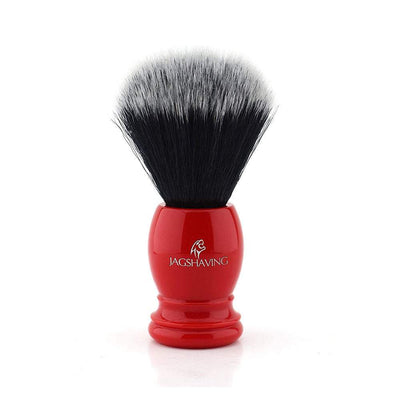 Premium Quality Synthetic Black Hair Shaving Brush - Red - JAG SHAVING