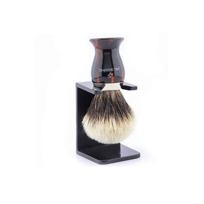 Pure Silver Tip Badger Hair Shaving Brush with Brush Stand - JAG SHAVING