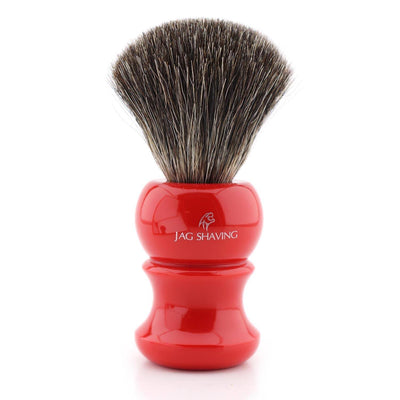 Super Badger Shaving Brush - Red Resin Handle
