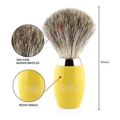 Super Badger Shaving Brush - Yellow Handle