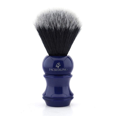Synthetic Black Hair Shaving Brush - Blue Resin Handle - JAG SHAVING
