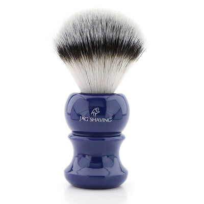 Synthetic Hair Shaving Brush - Blue Resin Handle - JAG SHAVING