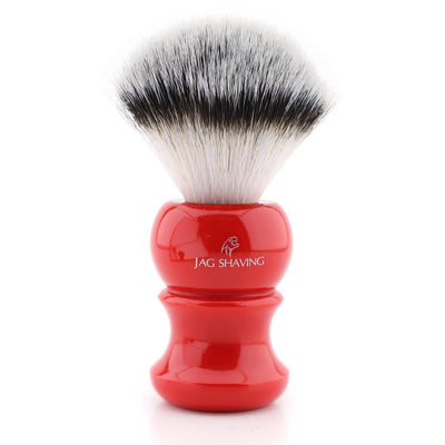 Synthetic Silvertip Shaving Brush - Red Resin Handle - JAG SHAVING